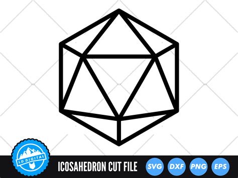 Icosahedron Svg Platonic Solids Cut File Sacred Geometry Svg By Ld