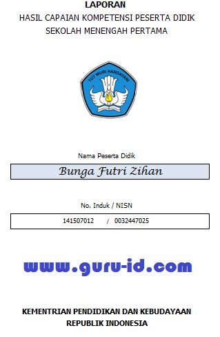 format raport k13 smp revisi 2017 - Info Guru Terbaru