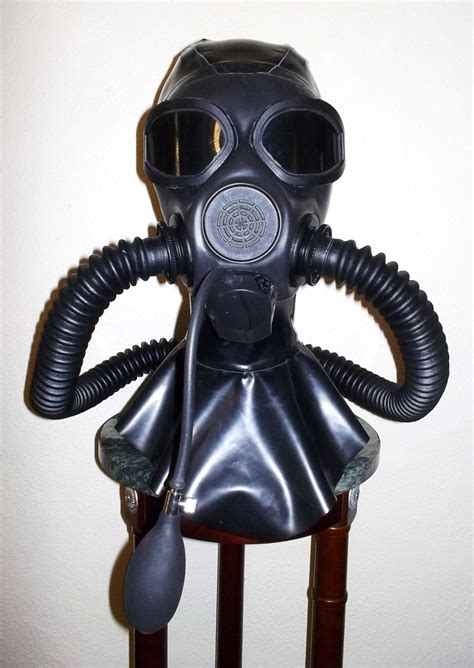 Fetish Heavy Rubber Latex M45 Gas Mask Hood W Tinted Lens Etsy