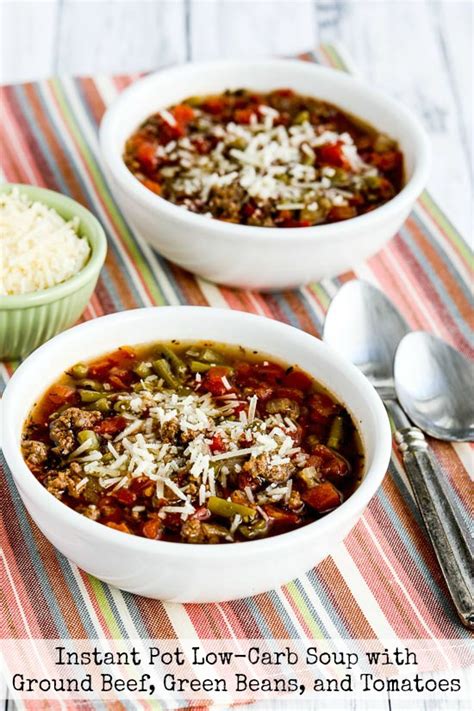 Kalyns Kitchen Instant Pot Low Carb Soup With Ground Beef Green