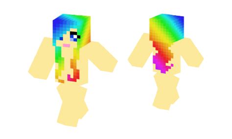 Rainbow Hair Skin Base Minecraft Skins