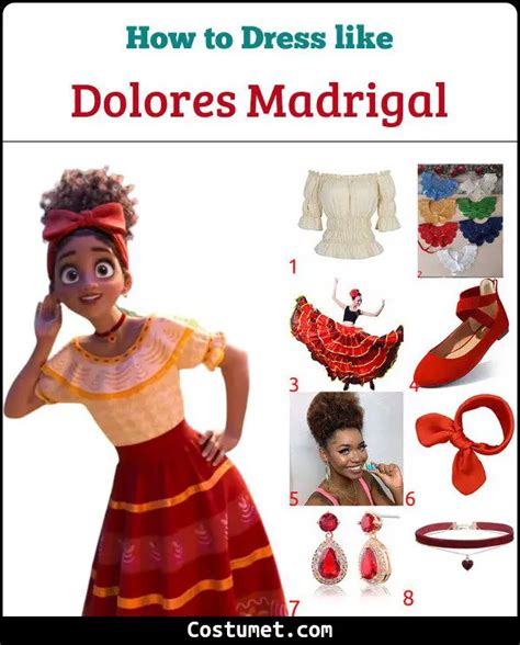Dolores Madrigal Encanto Costume For Cosplay Halloween