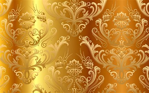 Gold Floral Wallpaper Background Gold Pattern Vector Golden