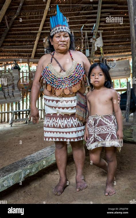 Indigenous Bora Tribe Of The Peruvian Amazon Stock Photo Alamy