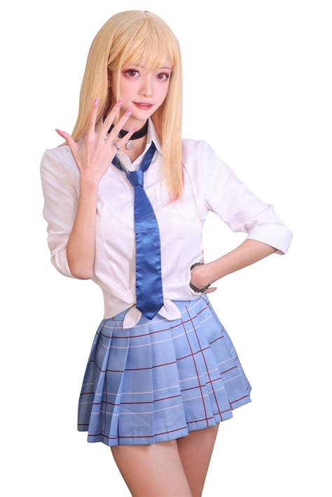 Buy Kitagawa Marin Cosplay Costume Female Outfit My Dress Up Darling Uniform White Shirt Pleated