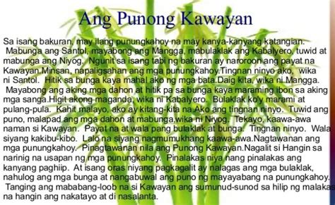 Ang Punong Kawayan Kwentong Bayan Filipino Folklor Folktale Meaning