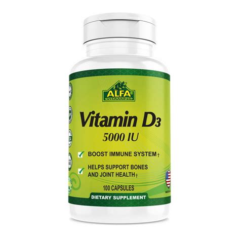 Vitamin D3 5000 Iu By Alfa Vitamins Immune Boost Healthy Joints