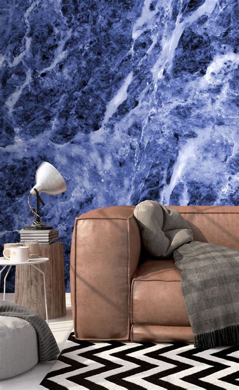 Blue Marble Effect Wall Mural Wallsauce Us Blue Marble Wallpaper