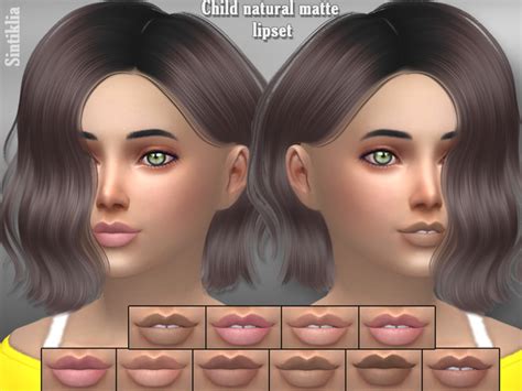 The Sims Resource Sintiklia Child Natural Matte Lipset • Sims 4