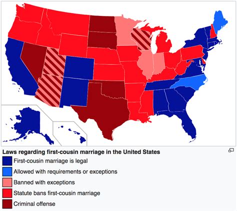 first cousin marriage laws in the united states [1012x902] mapporn