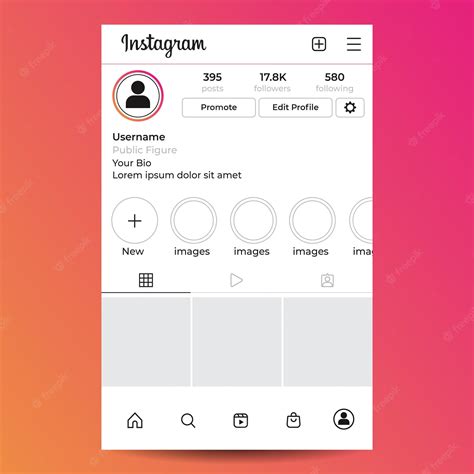 Modelo De Perfil De Usuário Do Instagram Vetor Premium