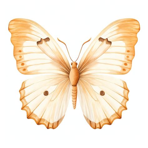 Premium Ai Image Beautiful Beige Butterfly Clipart Illustration