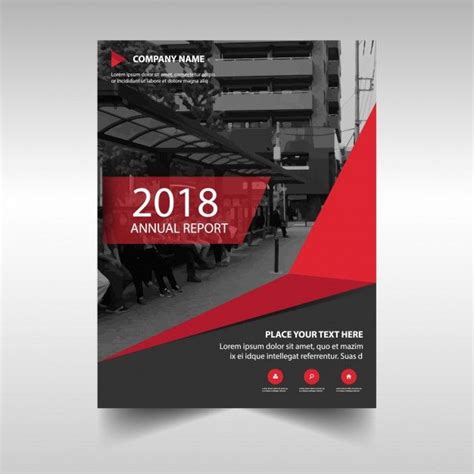 Red Annual Report Cover Page Microsoft Word Template Gambaran