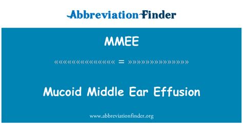 Mmee Definición Efusión Del Oído Medio Mucoide Mucoid Middle Ear