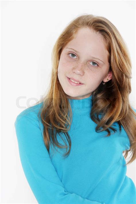 Cute Teen Mädchen Weiß Stock Bild Colourbox