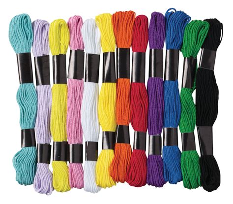 Embroidery Thread - 12 assorted colors (8 yards each, 24 skeins ...