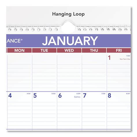 Monthly Wall Calendar With Ruled Daily Blocks By At A Glance® Aagpm228