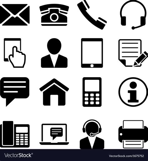 Contact Us Icons Set Royalty Free Vector Image