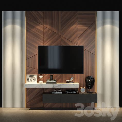 3d Models Tv Wall Tv Wall Set 60 In 2020 Living Room Design Decor