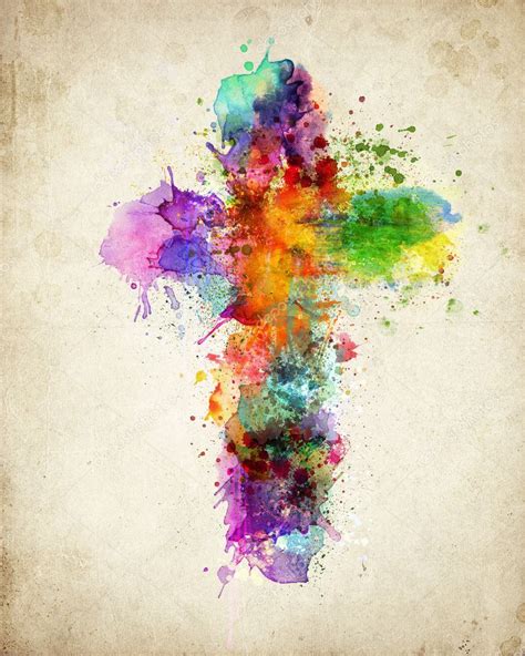 Colorful Abstract Cross — Stock Photo Cross Art Painting Jesus