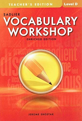 Sadlier Vocabulary Workshop Level D Teachers Edition Enriched