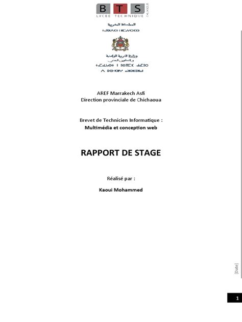 Rapport De Stage Pdf Réseau Informatique Informatique