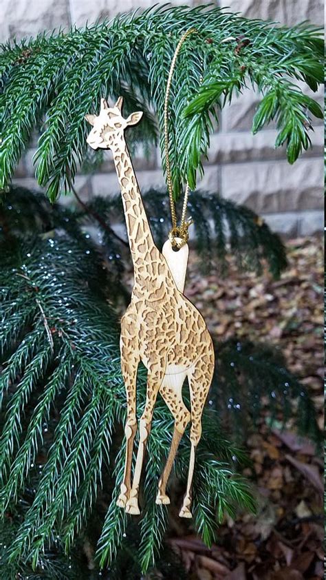 Giraffe Ornament Wooden Handmade Zoo Animal Christmas Giraffe Animal