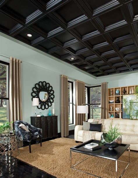 10 Dramatic Black Ceiling Ideas Decorsavage Living Room Ceiling