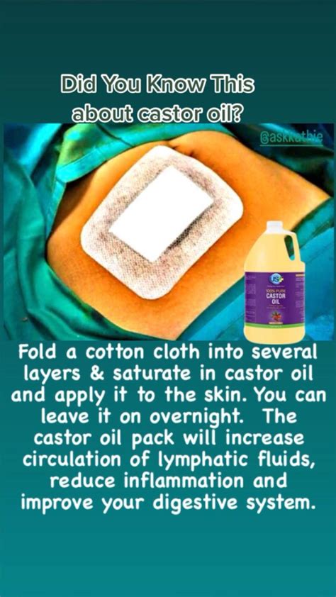 Use Castor Oil For Lymphatic Fluid Circulation Castor Oil Pack