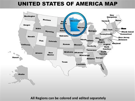 Usa Minnesota State Powerpoint County Editable Ppt Maps And Templates