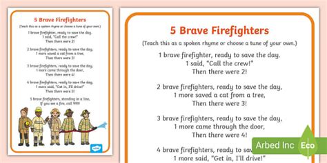 Brave Firefighters Rhyme Hecho Por Educadores Twinkl