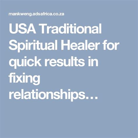Usa Traditional Spiritual Healer For Quick Results In Fixing