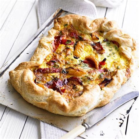 Flakey Gooey And Creamy Puff Pastry Tart With Roasted Peppers Recipe
