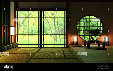 Japan Room Design Japanese Style 3d Rendering Stock Photo Alamy