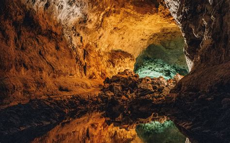 Download Wallpaper 3840x2400 Cave Water Reflection