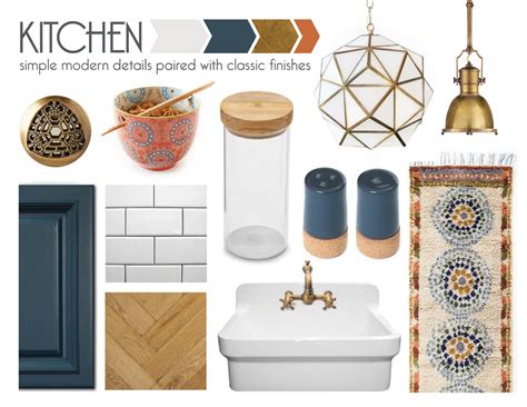 Kitchen Mood Board Simple Modern Details Paired With Classic