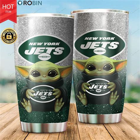 Baby Yoda Hug New York Jets 20oz Tumbler Robinplacefabrics