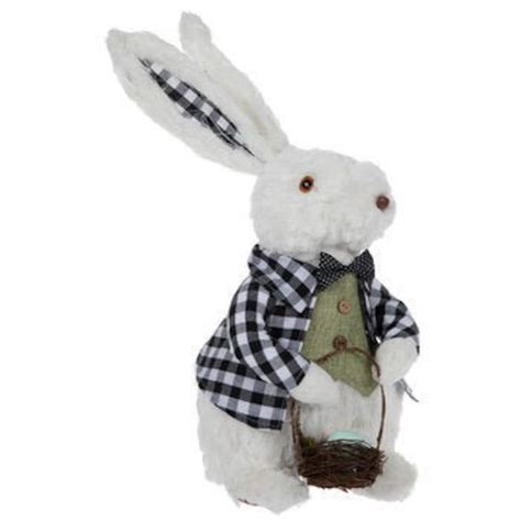 Black And White Gingham Buffalo Check Dressed Up Easter Bunny Etsy
