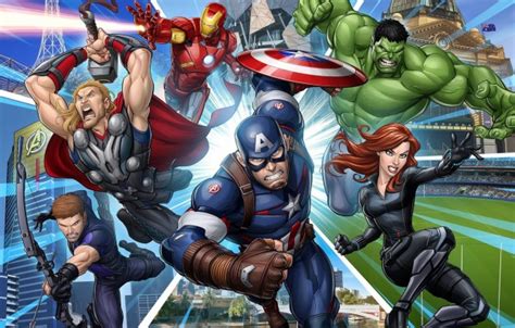 The Avengers Hawkeye Black Widow Hulk Thor Captain Iron Man Halk