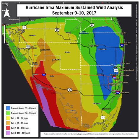 Hurricane Irma Local Reportsummary Florida Wind Speed Map