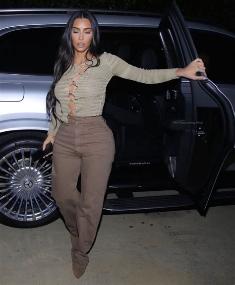 Kim Kardashian Goes Braless As She Heads Out To Dinner At La Scala In