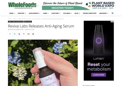 Wholefoods Magazine Covers The Debut Of Our Bakuchiol Plus Serum