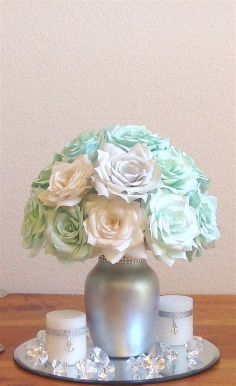 Mint Green Bridal Table Centerpieces Silver Wedding Decorations
