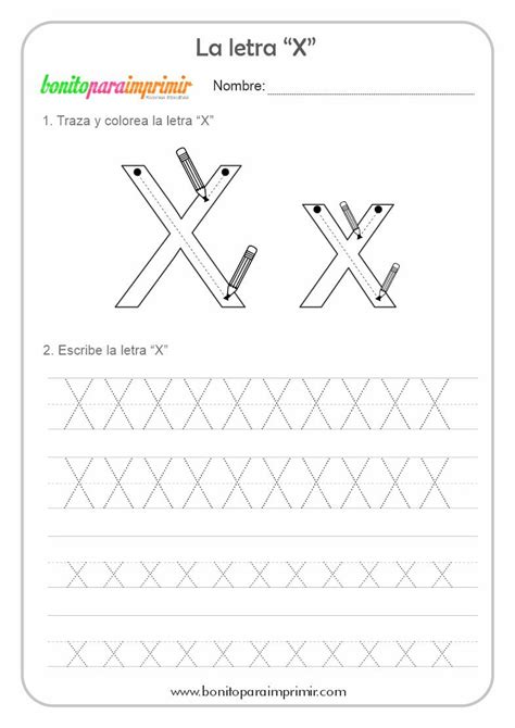 Aprender La Letra X Bonito Para Imprimir