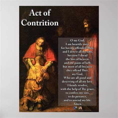 Act Of Contrition Poster Zazzle
