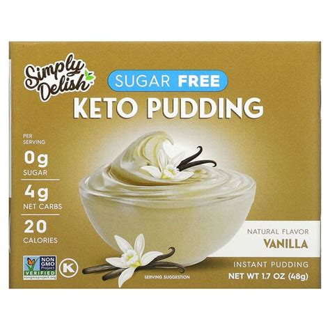natural simply delish natural instant keto pudding vanilla 1 7 oz 48 g