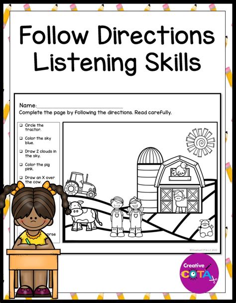 Following Instructions Worksheet Kindergarten