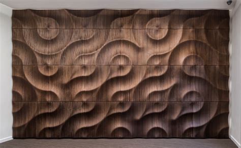 Double Curvature Natural Wood 3d Wall Panel Sculpture Volga By Moko