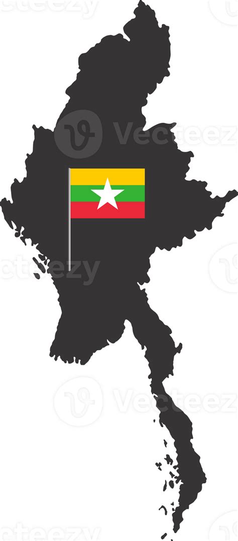 Myanmar Flag Pin Map Location 23427098 Png