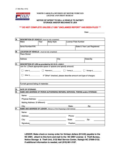 Nc Dmv Lt 262dsa Fill And Sign Printable Template Online Us Legal